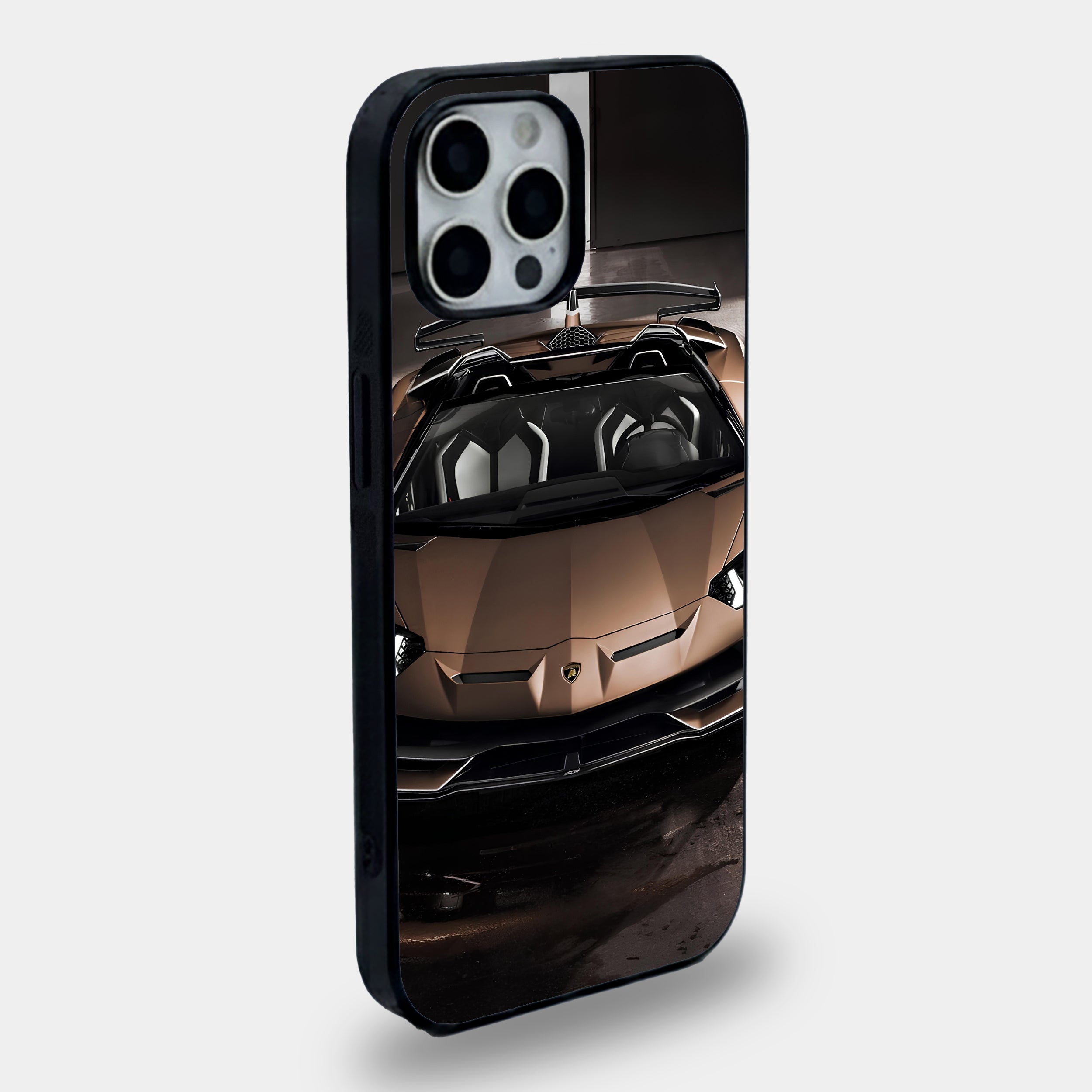 Bronze Lamborghini Aventador Roadster | Premium Glass iPhone & Samsung Mobile Cover Case