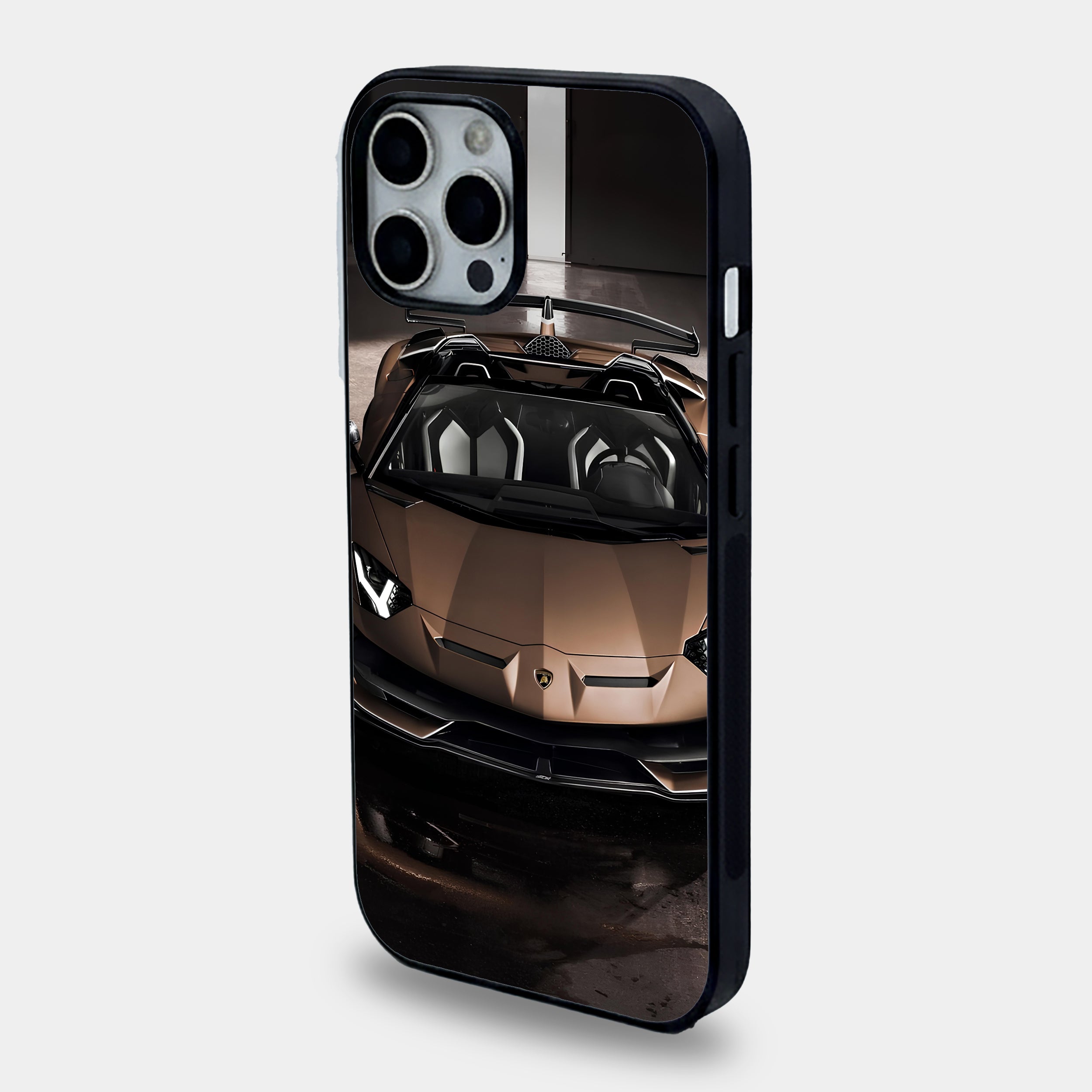 Bronze Lamborghini Aventador Roadster | Premium Glass iPhone & Samsung Mobile Cover Case