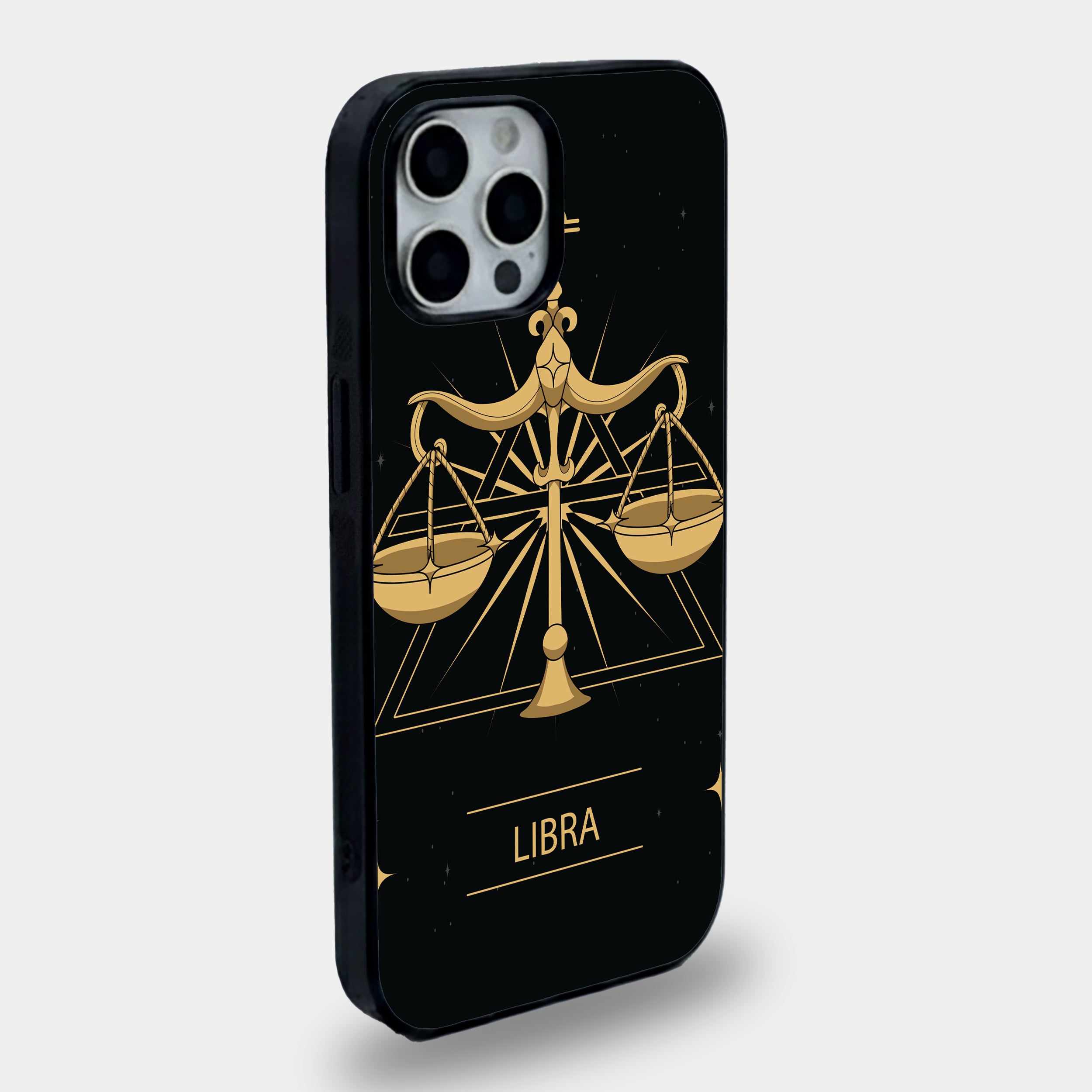 Royal Libra Scales Design | Premium Glass iPhone Mobile Cover Case