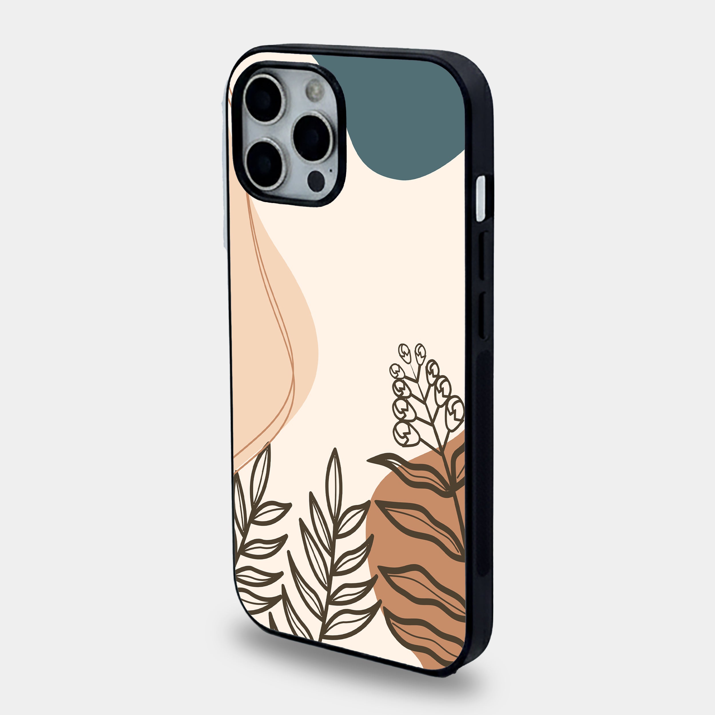 Boho Earth Tone Botanical | Premium Glass iPhone Mobile Cover Case