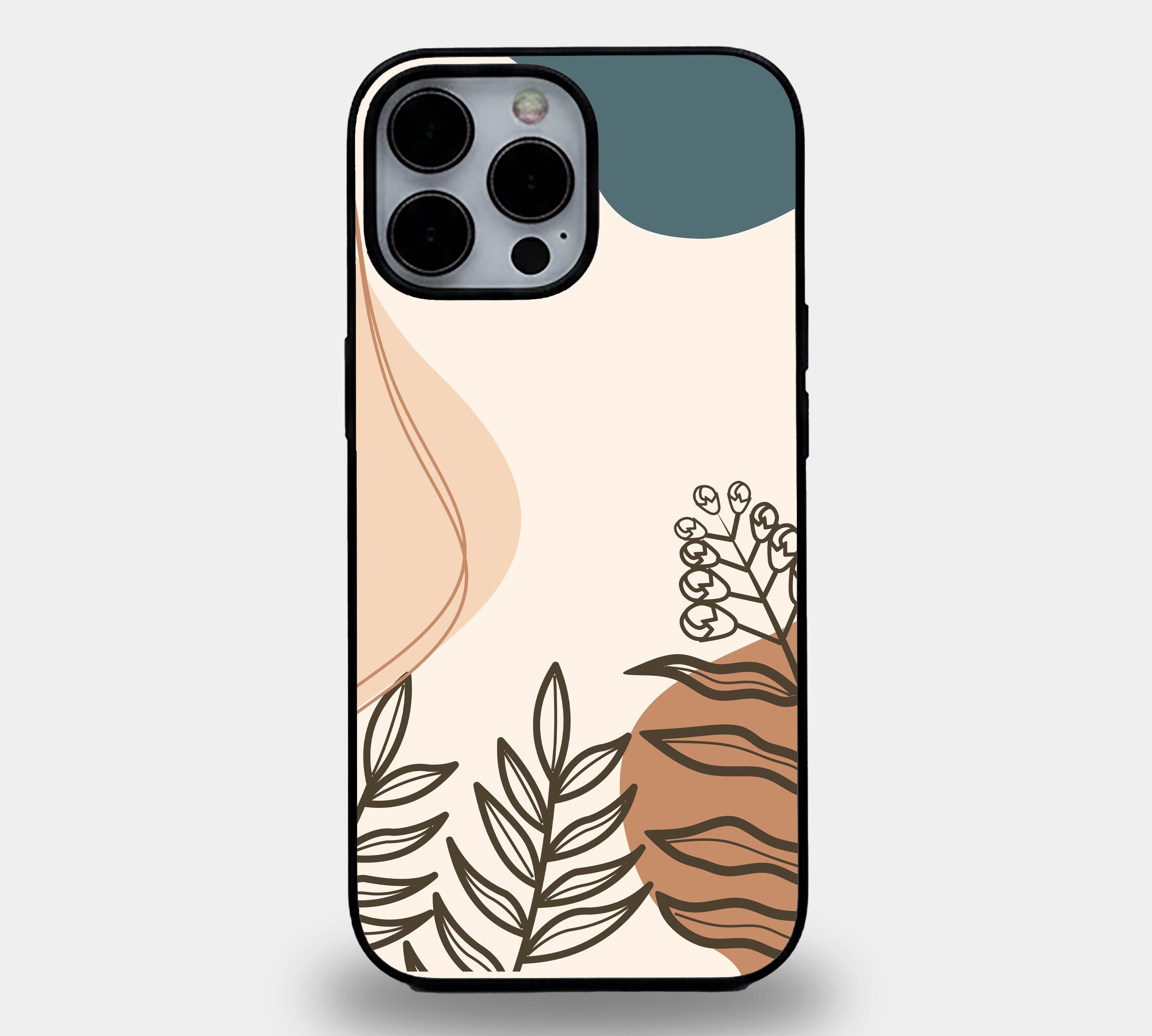 Boho Earth Tone Botanical | Premium Glass iPhone Mobile Cover Case