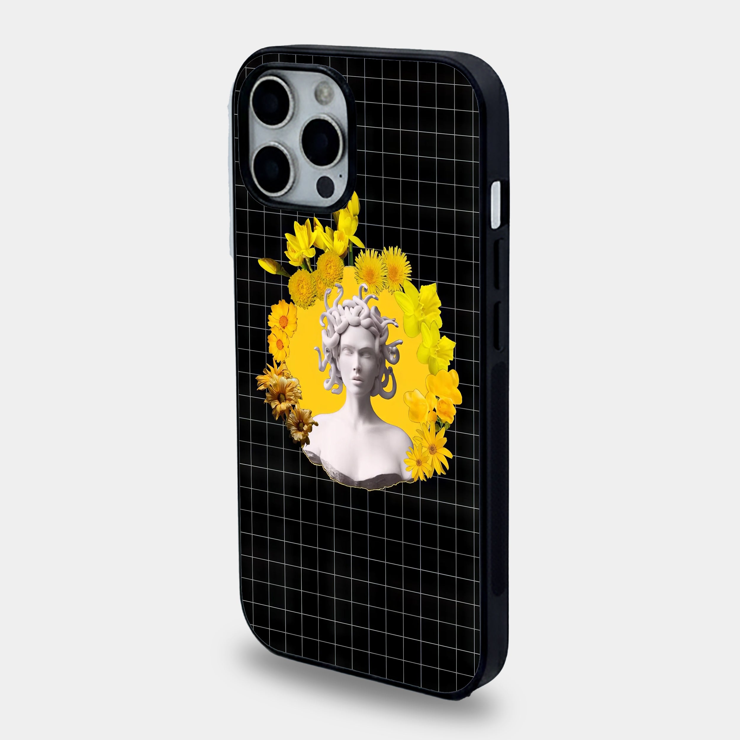 Medusa Floral Grid Luxury | Premium Glass iPhone & Samsung Mobile Cover Case