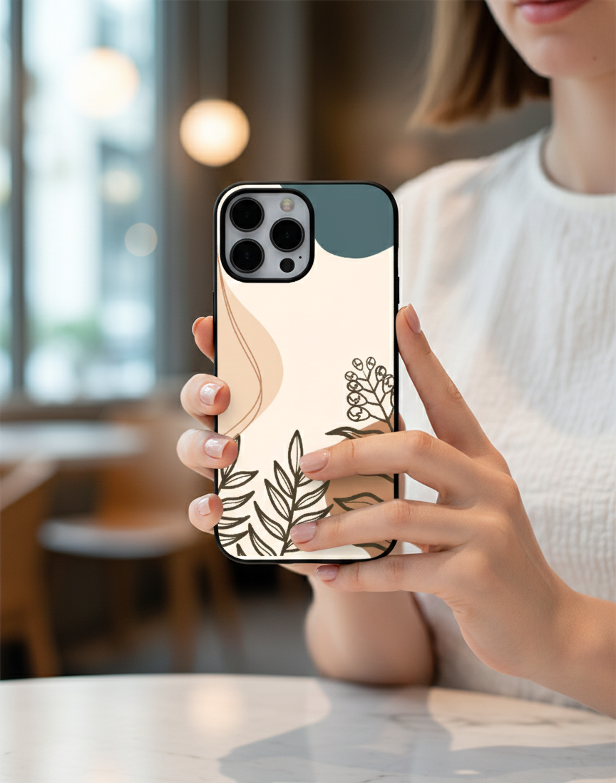 Boho Earth Tone Botanical | Premium Glass iPhone Mobile Cover Case