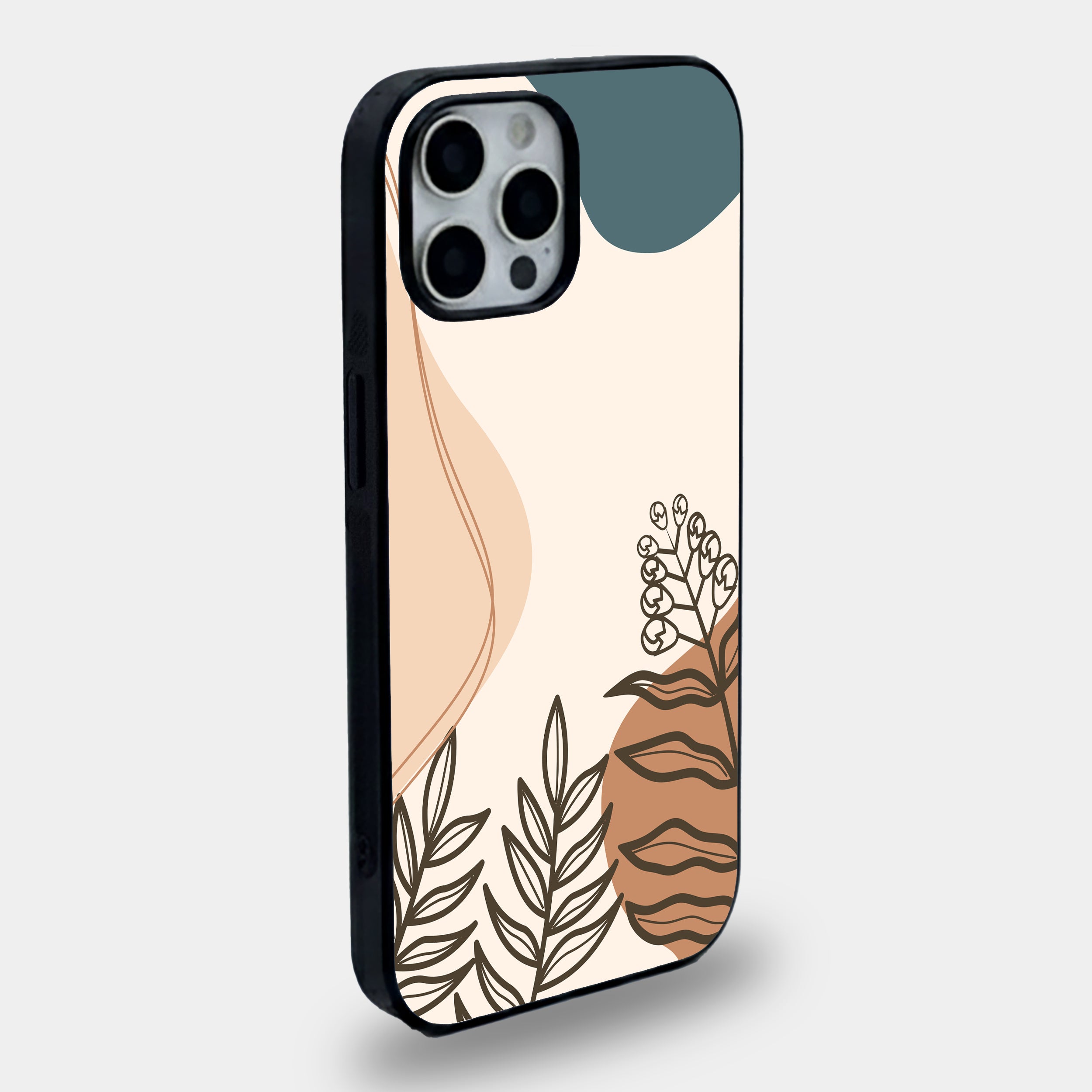 Boho Earth Tone Botanical | Premium Glass iPhone Mobile Cover Case