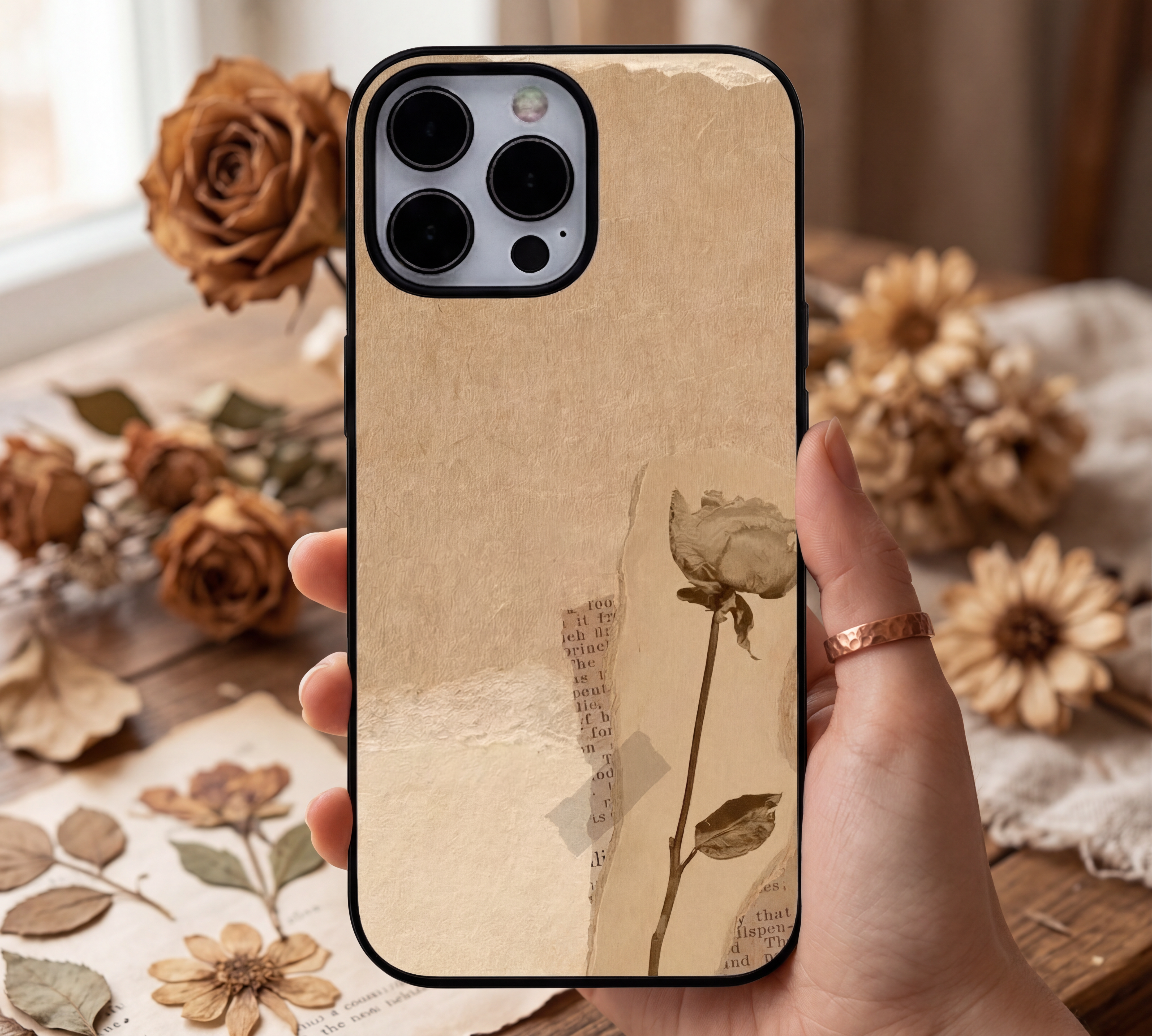 Vintage Rose Aesthetic | Premium Glass iPhone & Samsung Mobile Cover Case