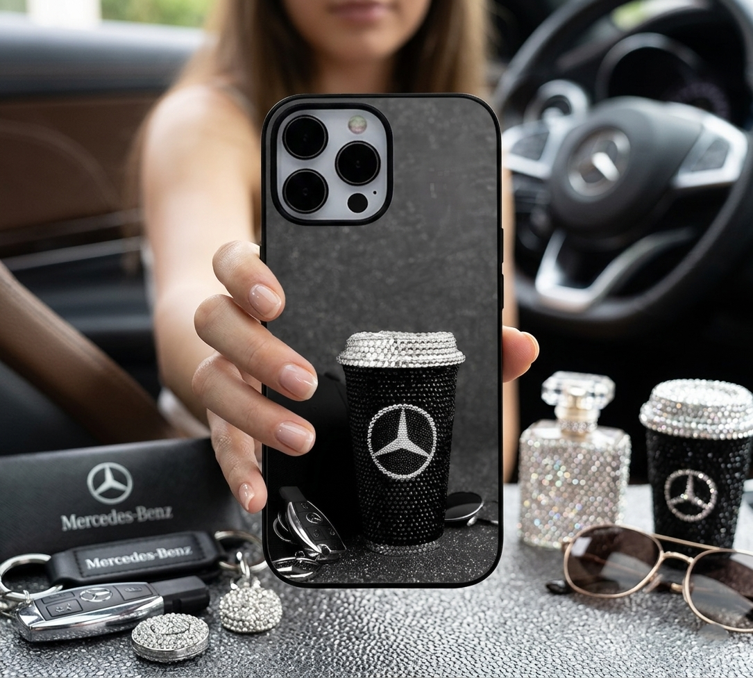 Luxury Diamond Mercedes Cup Case