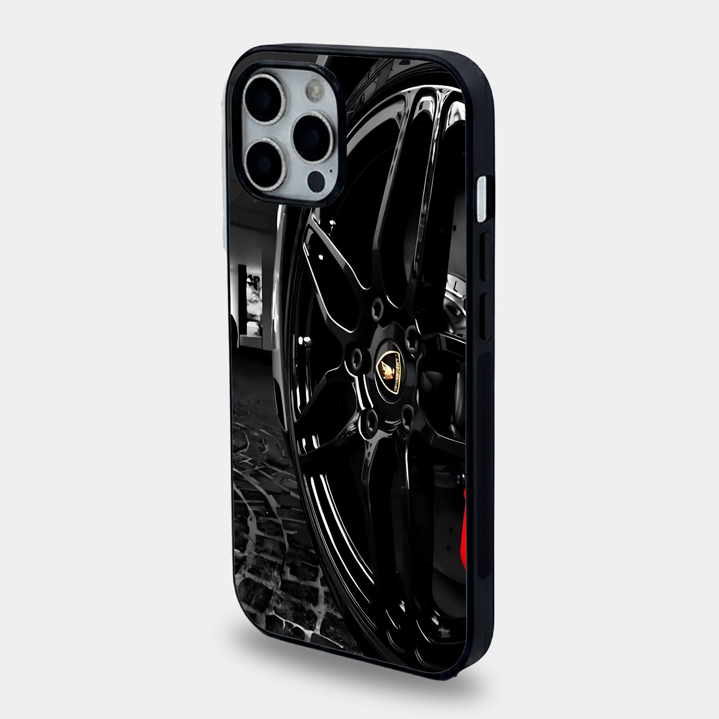 Lamborghini Wheel Italian Caliper | Premium Glass iPhone & Samsung Mobile Cover Case