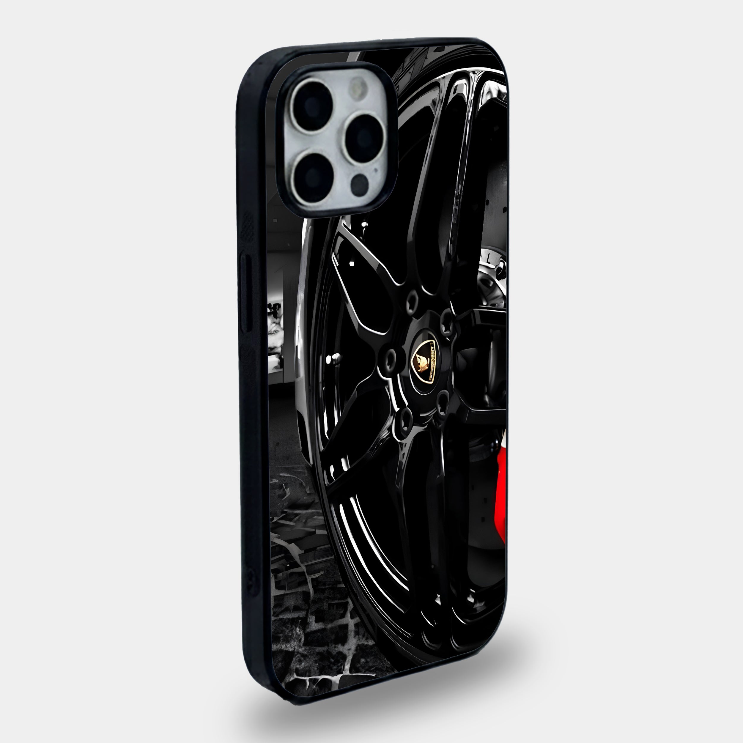 Lamborghini Wheel Italian Caliper | Premium Glass iPhone & Samsung Mobile Cover Case