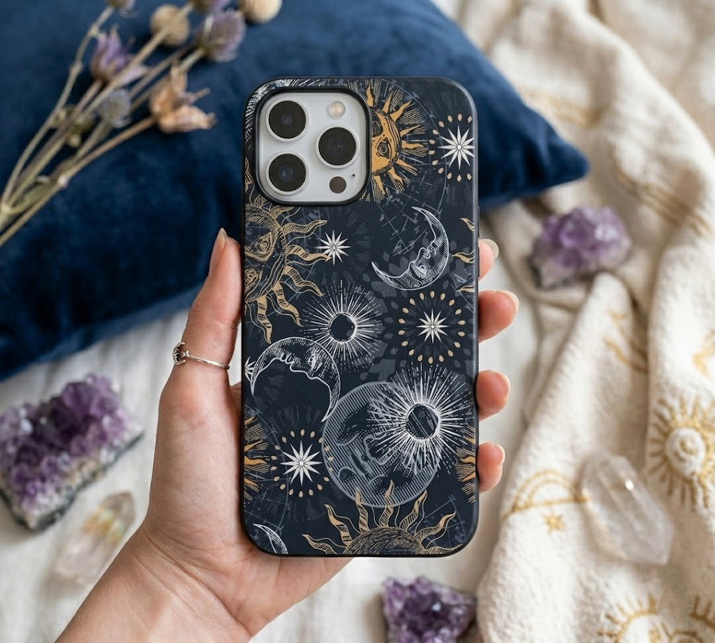 Mystic Cosmos / Celestial Eclipse | Premium Glass iPhone & Samsung Mobile Cover Case
