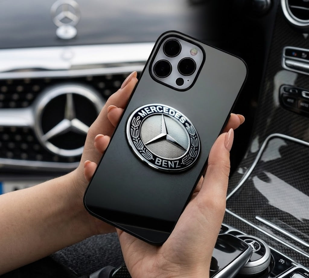 Metallic Mercedes Benz Emblem Case