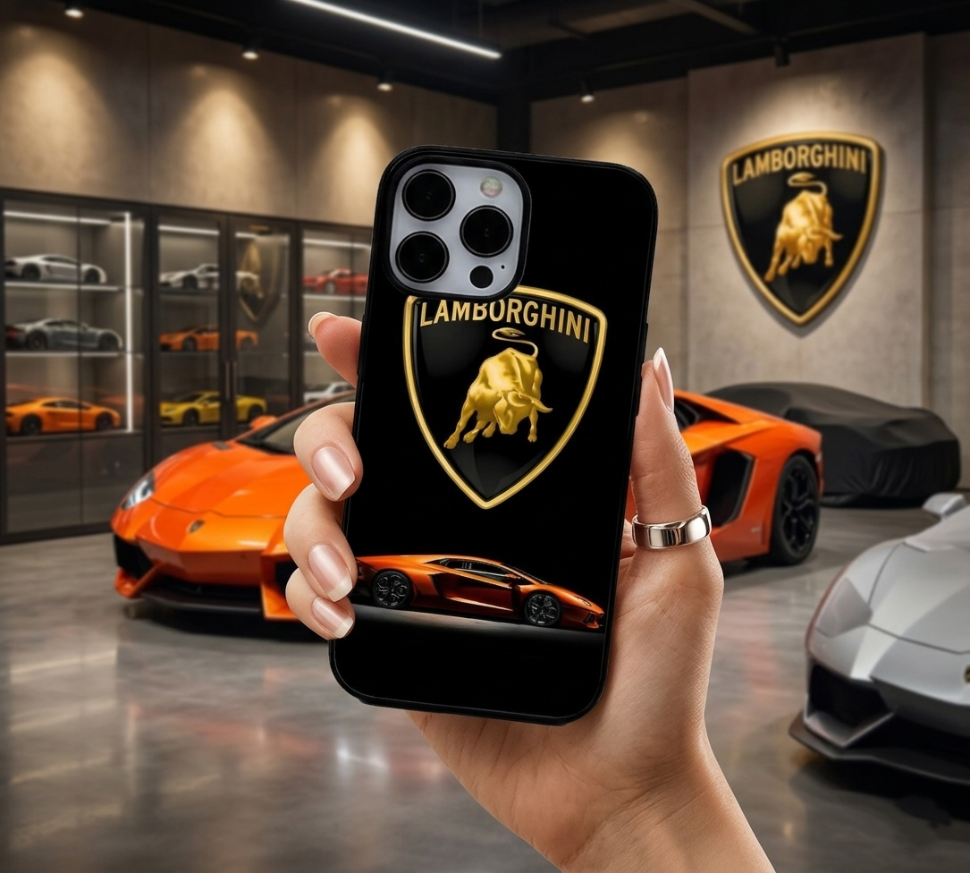 Golden Lamborghini Shield Supercar Case