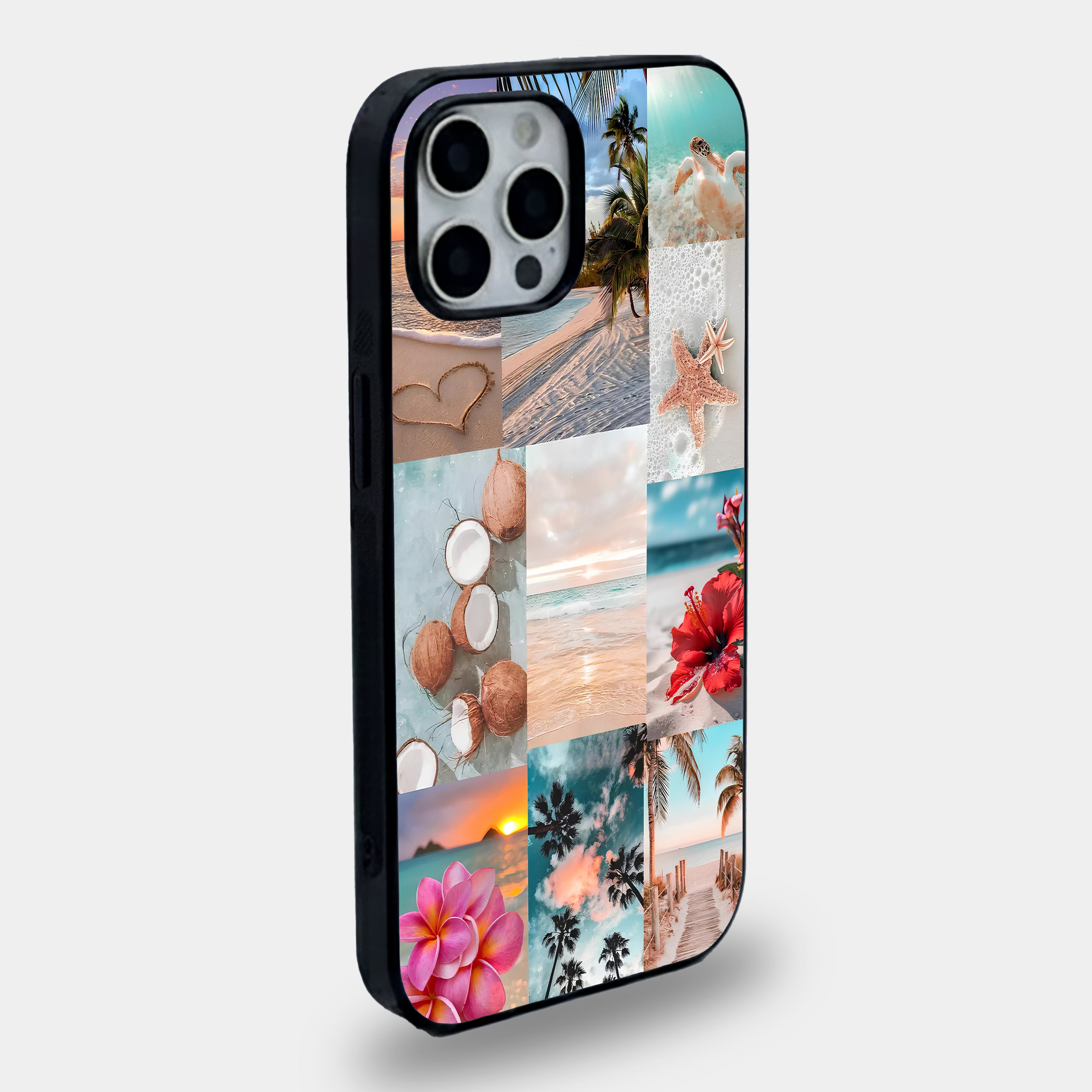 Tropical Beach Collage | Premium Glass iPhone & Samsung Mobile Cover Case