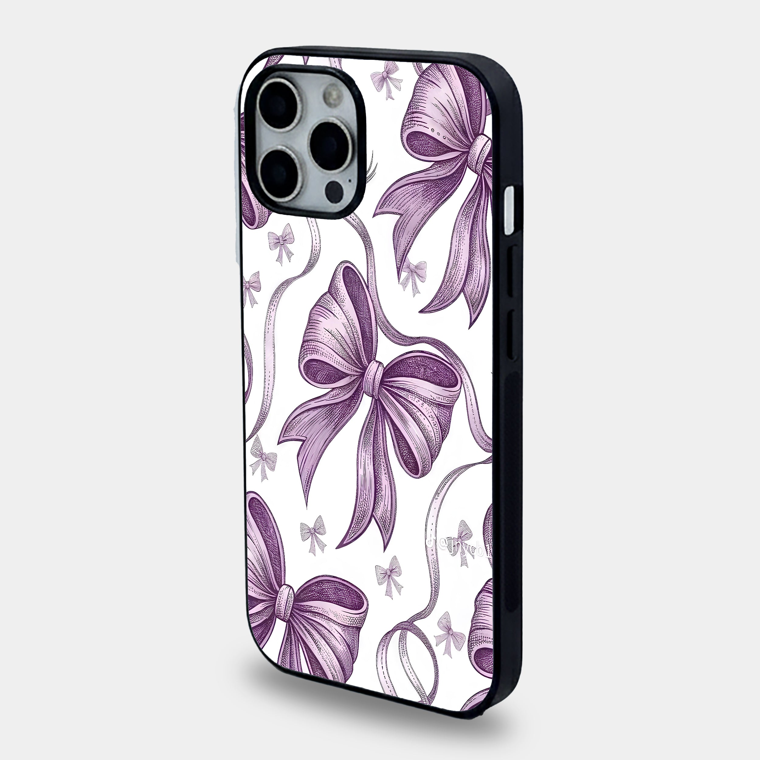 Lavender Coquette Ribbon Bow | Premium Glass iPhone & Samsung Mobile Cover Case