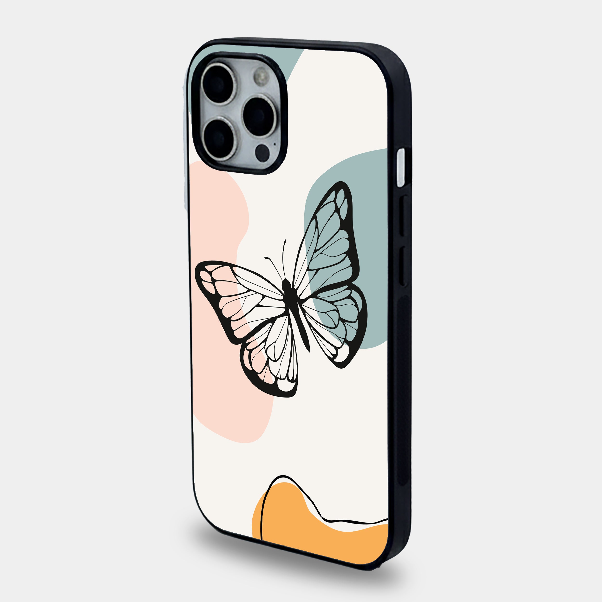 Abstract Butterfly Boho Line Art | Premium Glass iPhone Mobile Cover Case