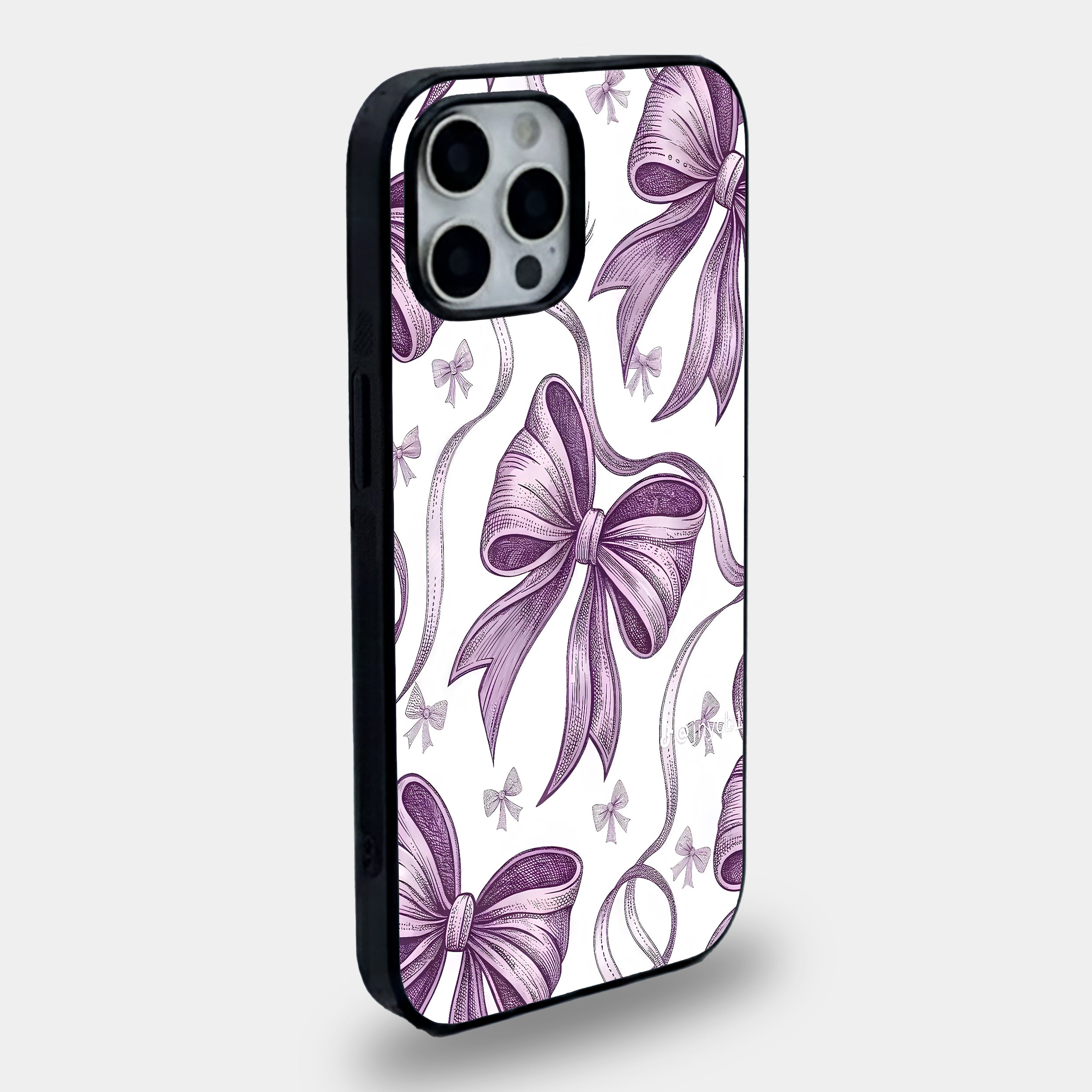 Lavender Coquette Ribbon Bow | Premium Glass iPhone & Samsung Mobile Cover Case