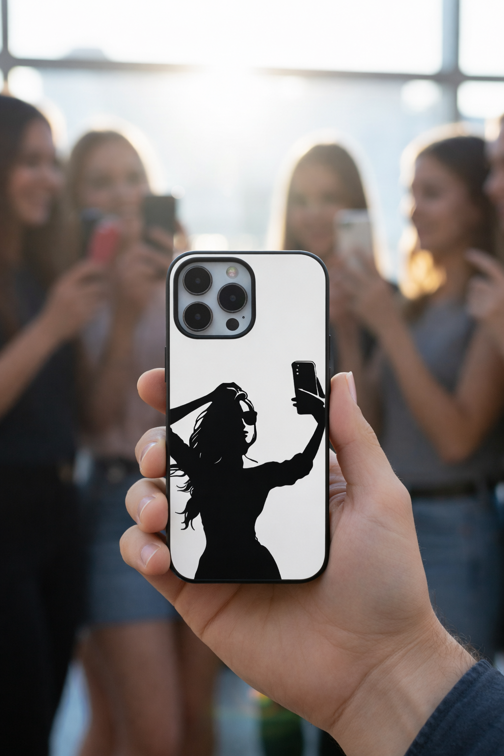 The Selfie Queen Monochrome | Premium Glass iPhone Mobile Cover Case