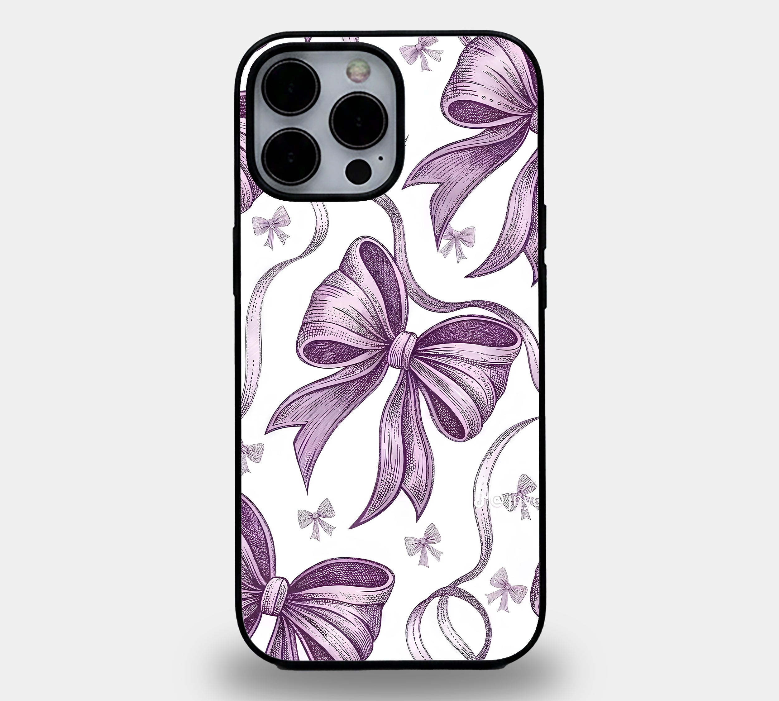 Lavender Coquette Ribbon Bow | Premium Glass iPhone & Samsung Mobile Cover Case
