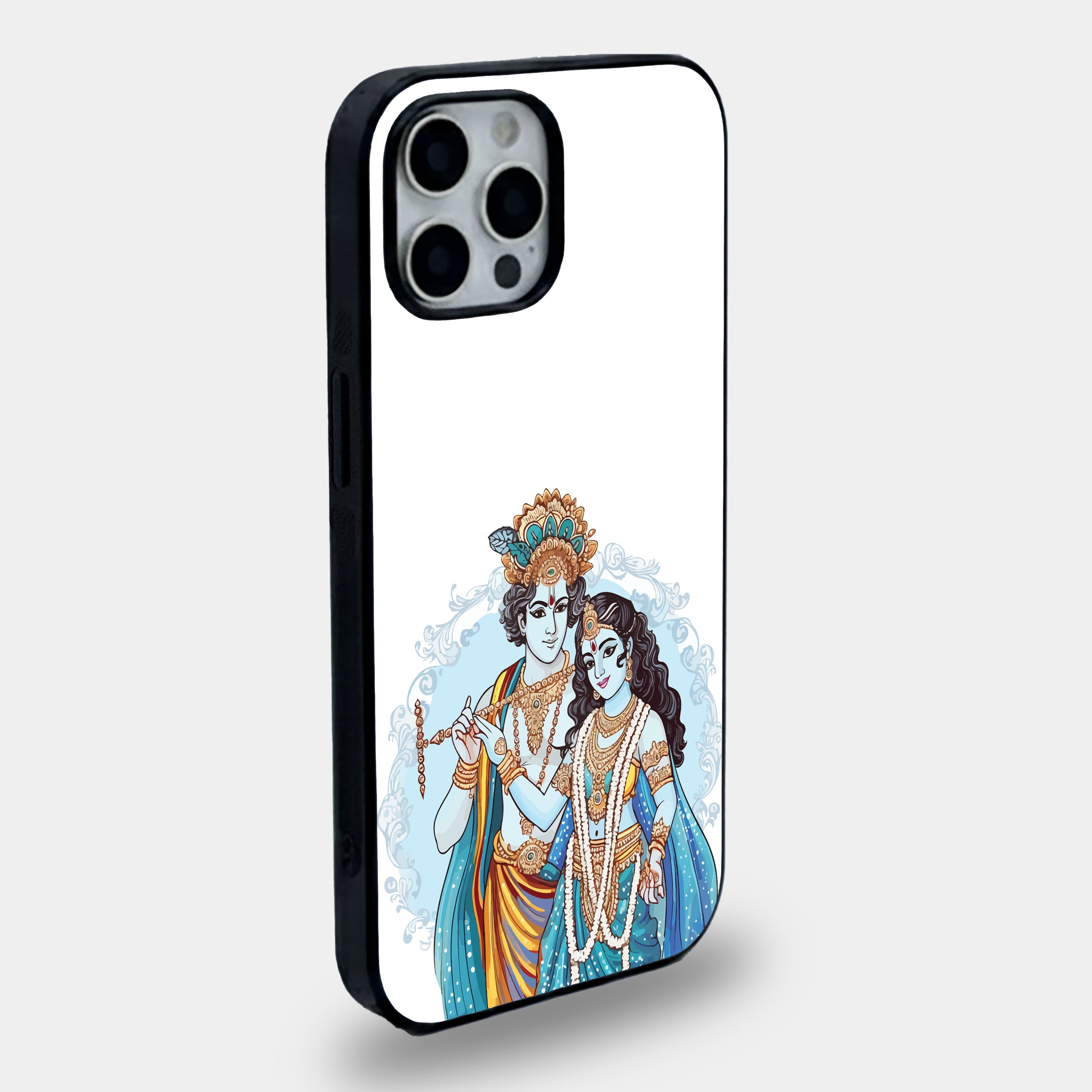 Radha Krishna Divine Love | Premium Glass iPhone Mobile Cover Case