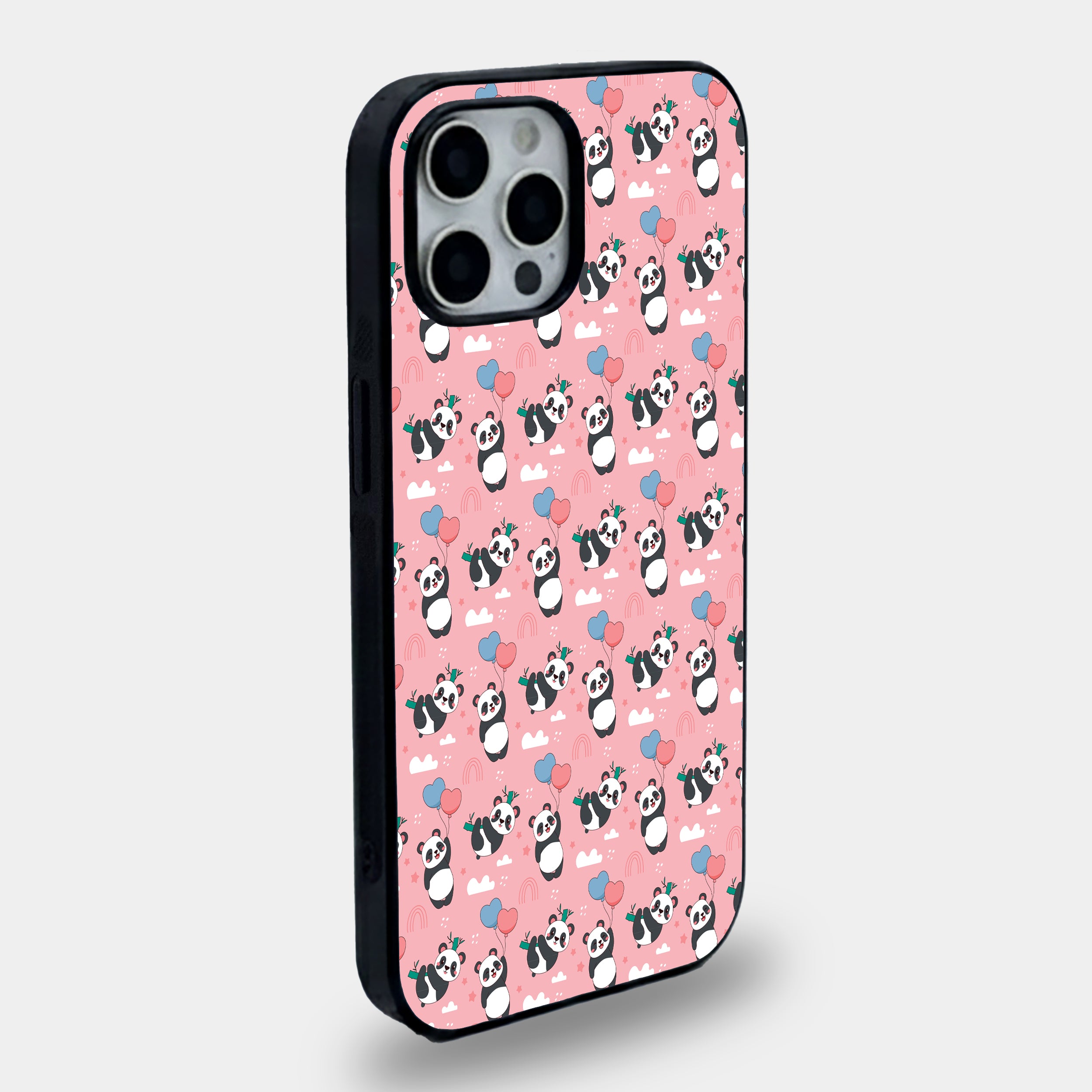 Cute Floating Panda | Premium Glass iPhone & Samsung Mobile Cover Case