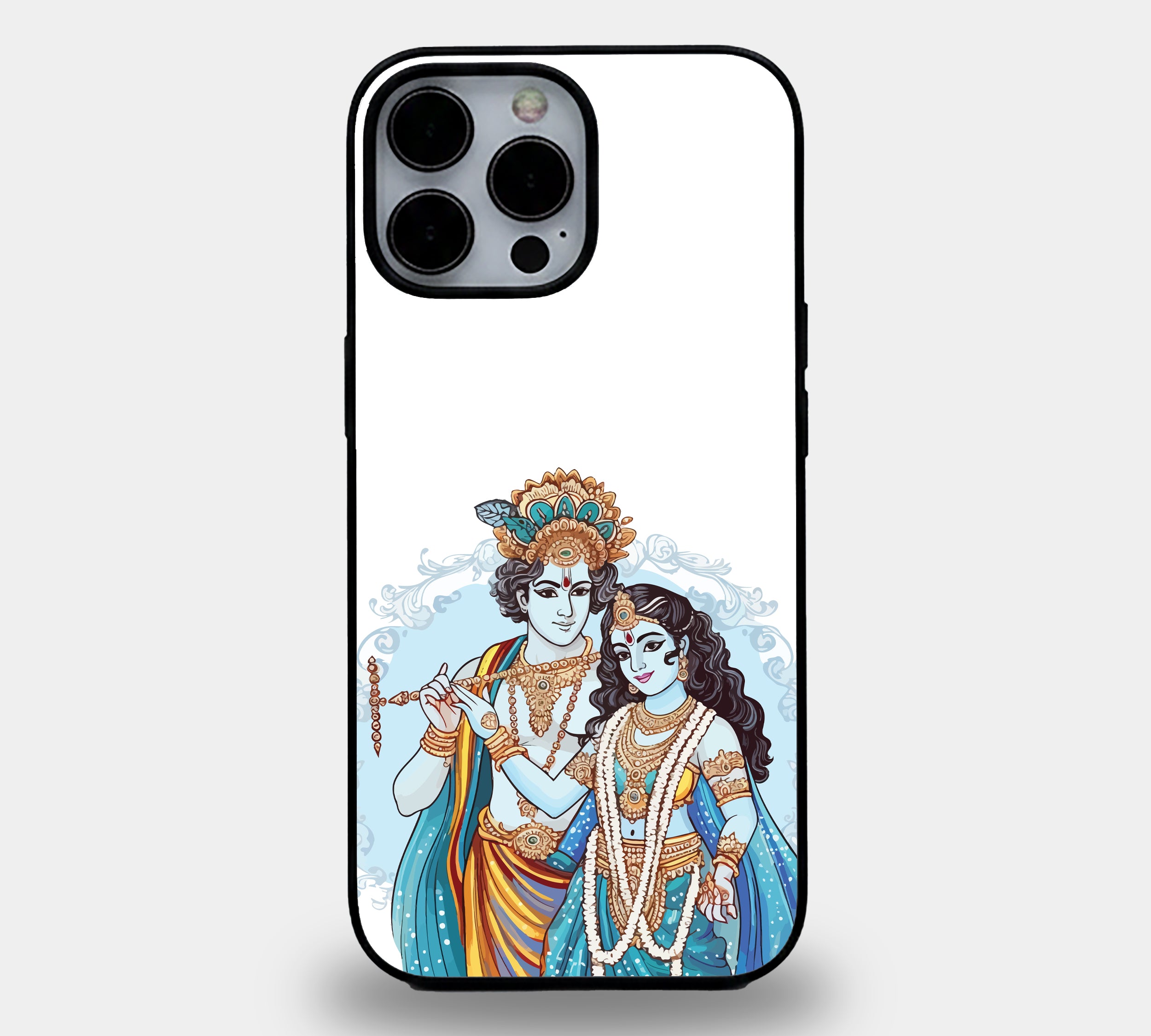 Radha Krishna Divine Love | Premium Glass iPhone Mobile Cover Case
