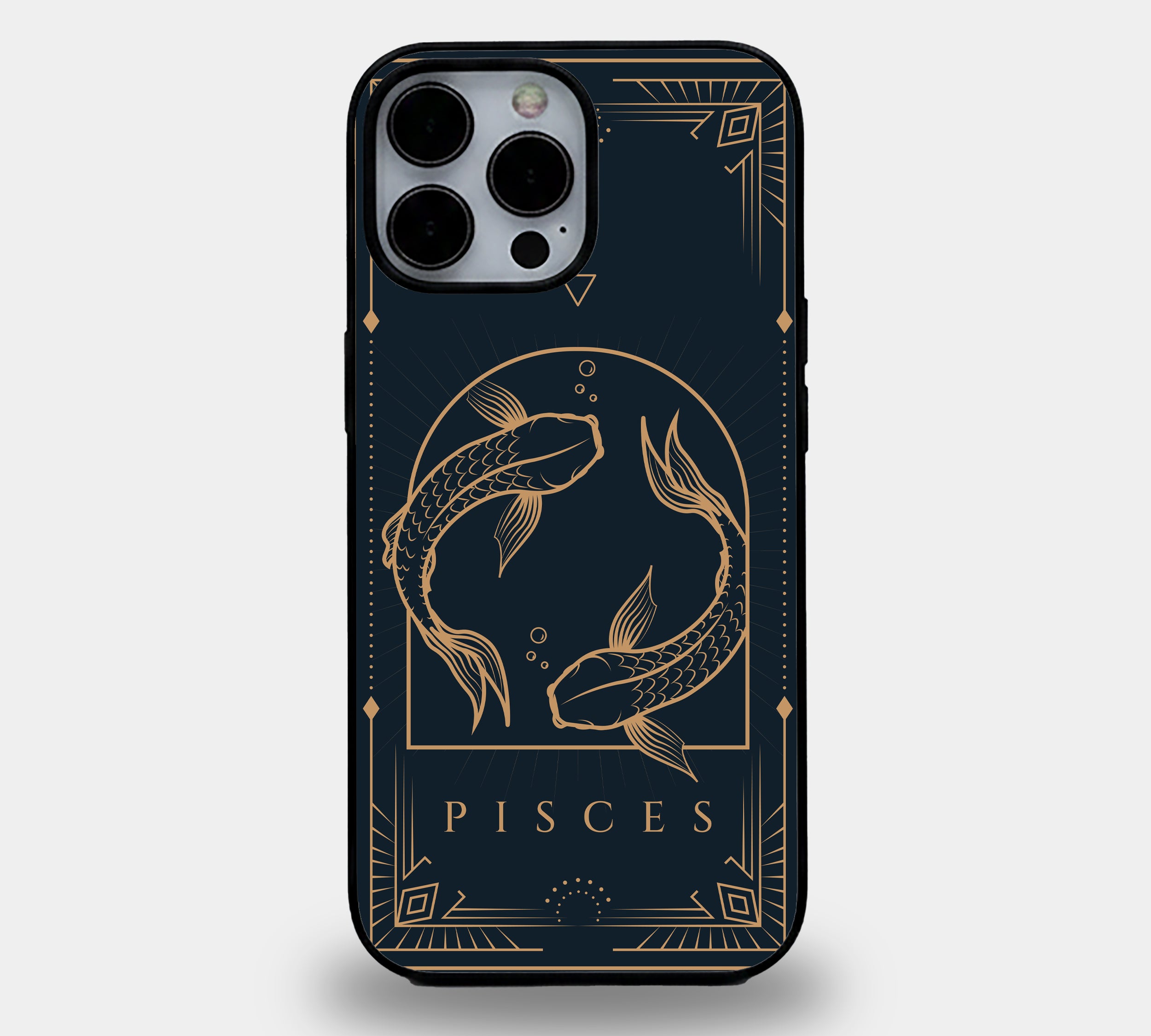 Celestial Pisces Twin Koi  | Premium Glass iPhone Mobile Cover Case