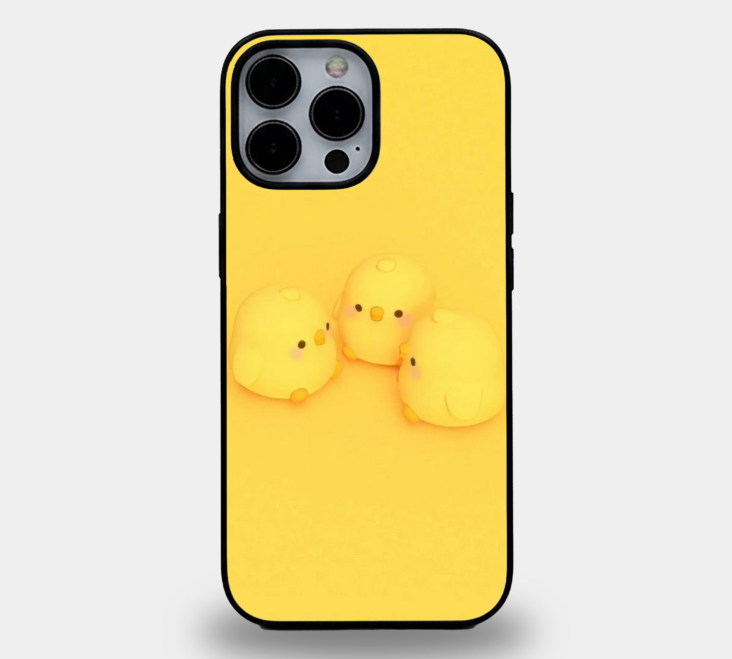 Adorable Yellow Chicks | Premium Glass iPhone & Samsung Mobile Cover Case