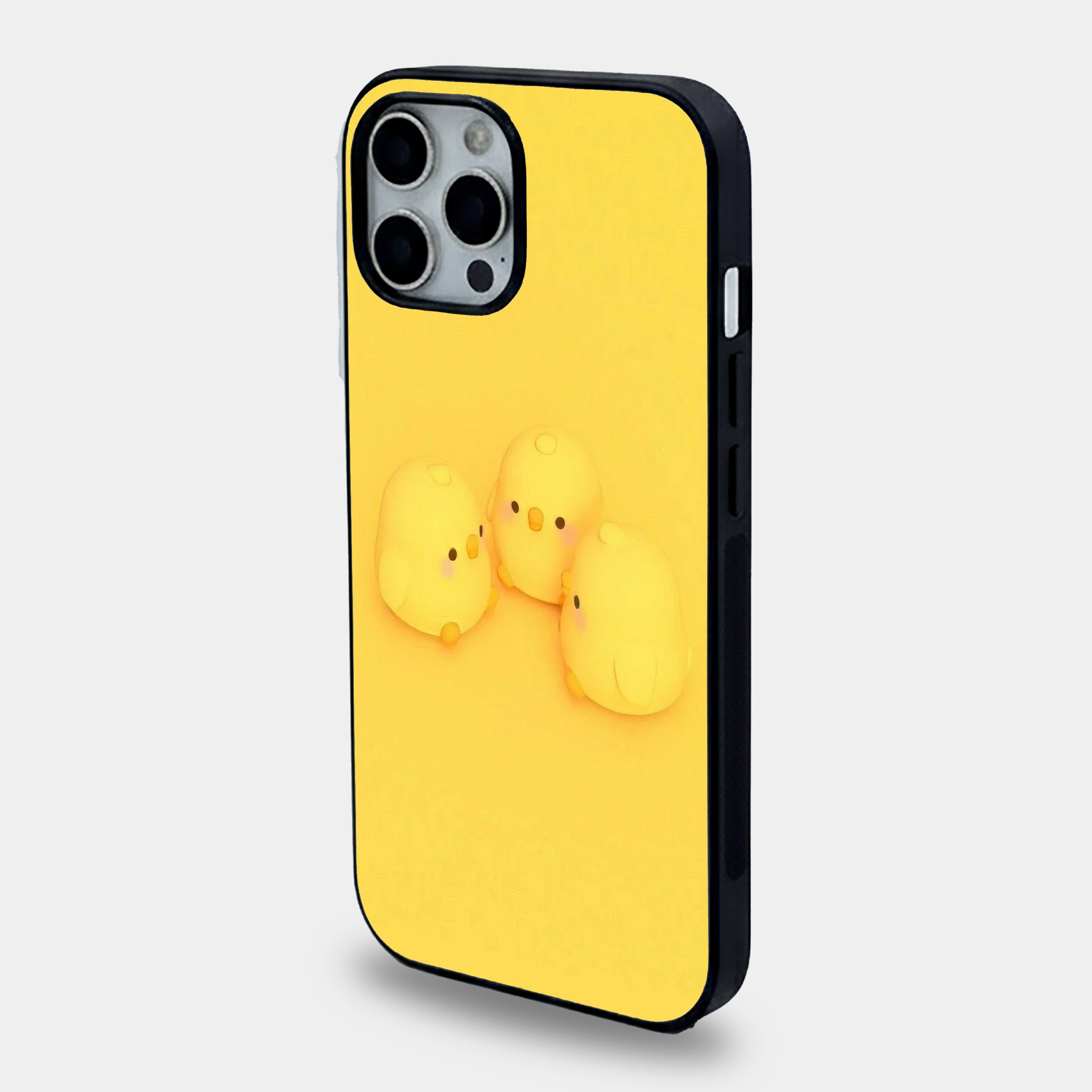 Adorable Yellow Chicks | Premium Glass iPhone & Samsung Mobile Cover Case