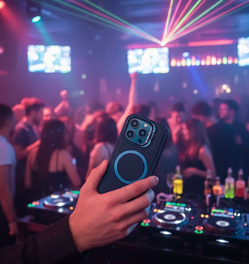 Blue Pebbled Leather MagSafe | Premium iPhone Mobile Cover Case