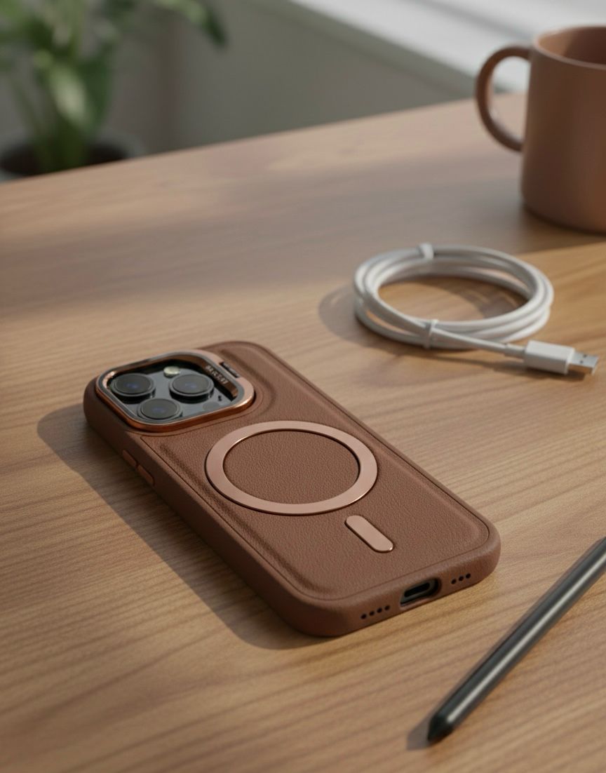 Brown Pebbled Leather MagSafe | Premium iPhone Mobile Cover Case