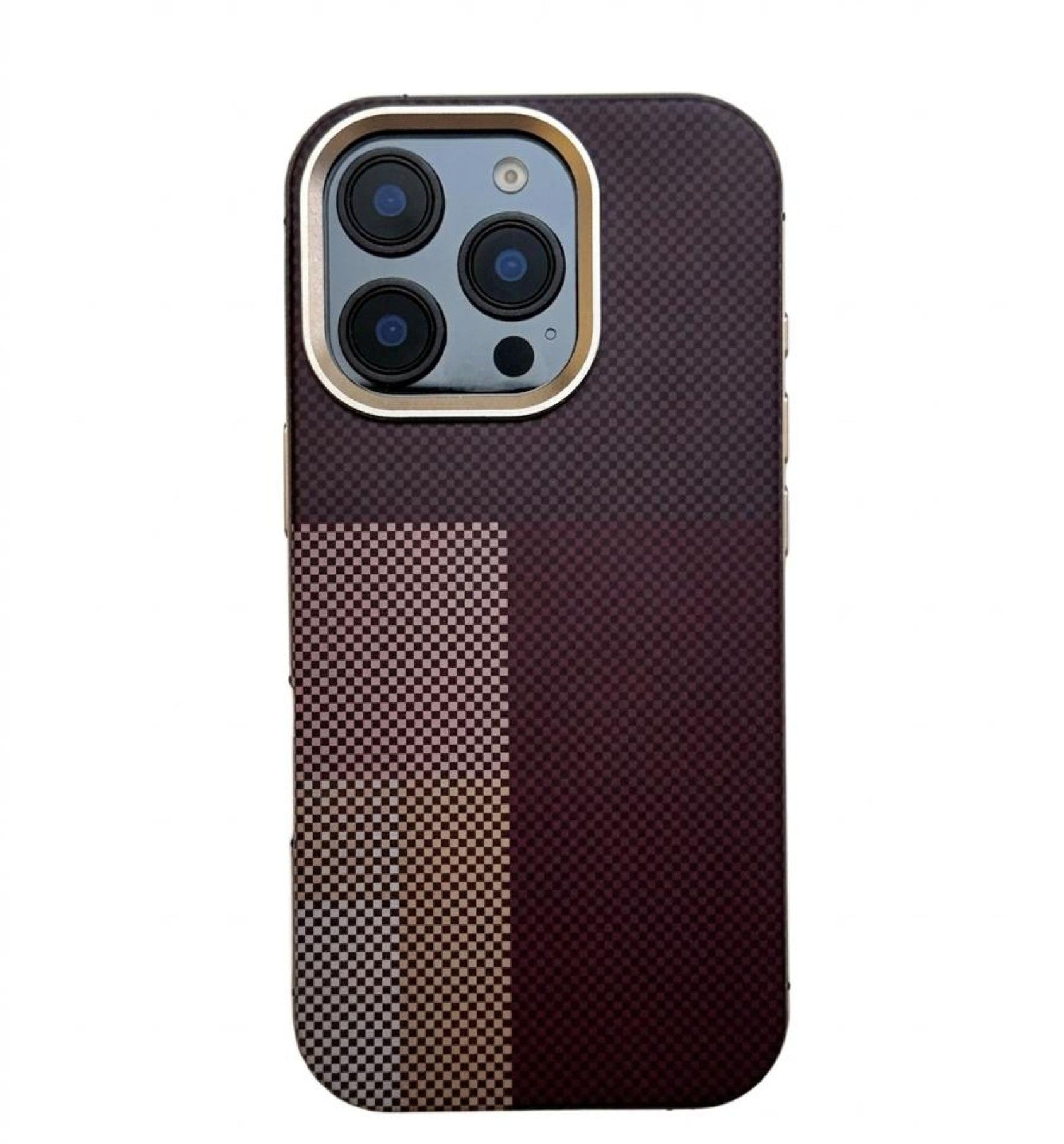 Pitala Meta Maroon Magsafe Carbon Fiber Texture | Premium iPhone Mobile Cover Case